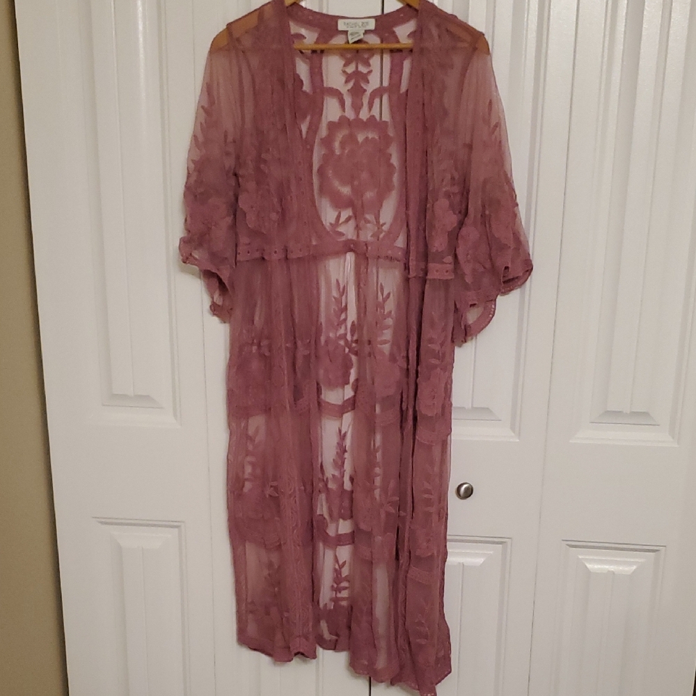 Rachel Zoe Dusty Pink Sheer Cardigan